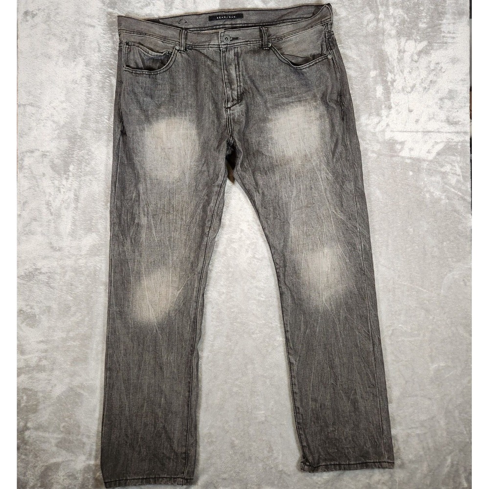Sean John Jeans Mens 42X34 Gray Relaxed Marcus Straight‎ Leg Pocket Denim Pant